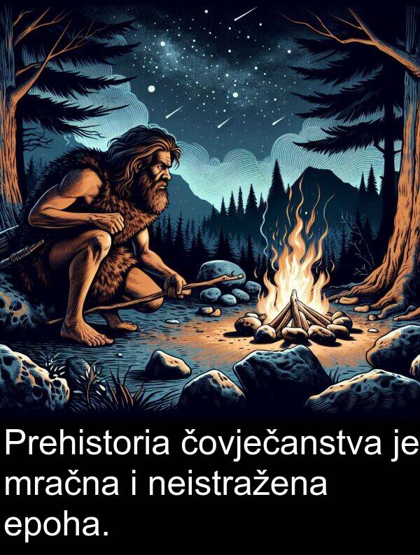 čovječanstva: Prehistoria čovječanstva je mračna i neistražena epoha.