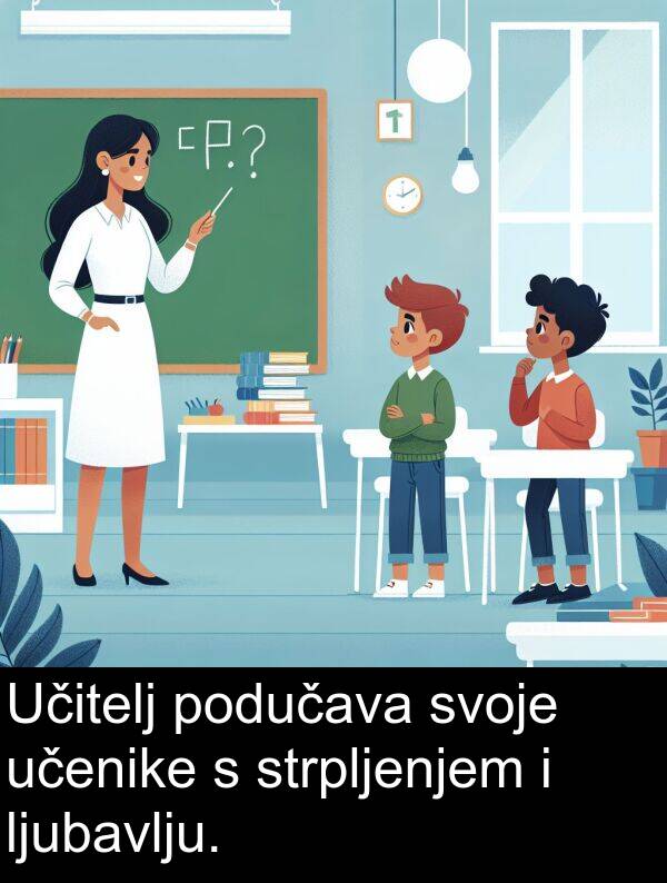 svoje: Učitelj podučava svoje učenike s strpljenjem i ljubavlju.