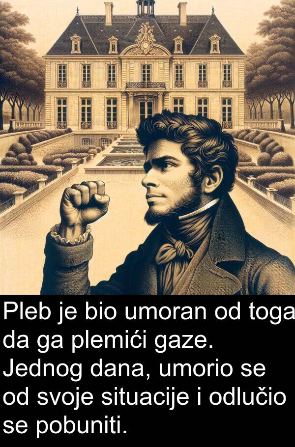 toga: Pleb je bio umoran od toga da ga plemići gaze. Jednog dana, umorio se od svoje situacije i odlučio se pobuniti.