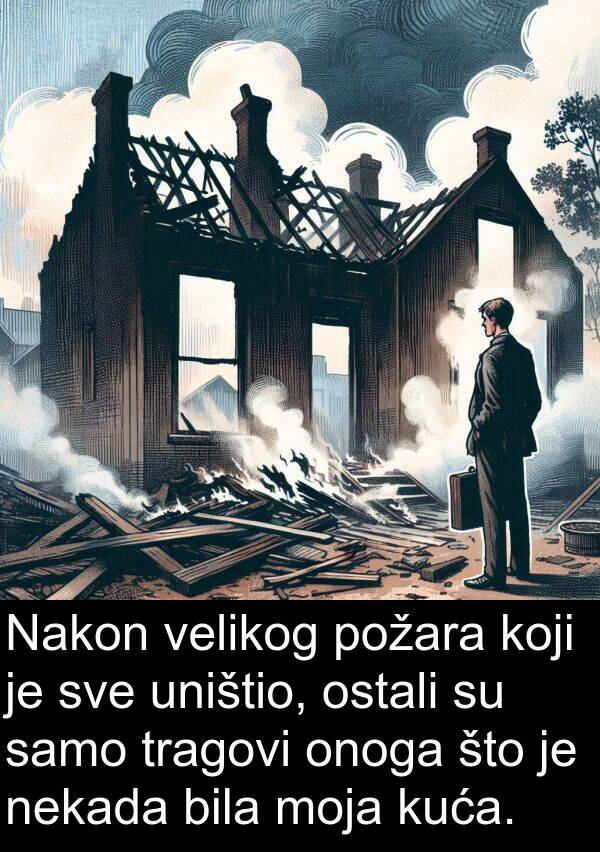 uništio: Nakon velikog požara koji je sve uništio, ostali su samo tragovi onoga što je nekada bila moja kuća.