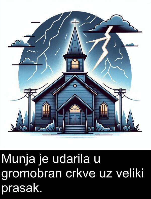 veliki: Munja je udarila u gromobran crkve uz veliki prasak.