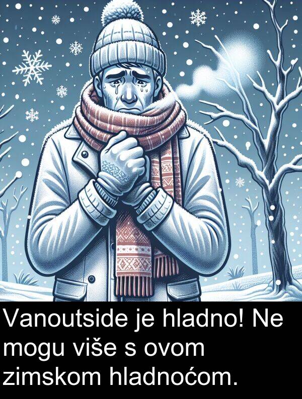 hladnoćom: Vanoutside je hladno! Ne mogu više s ovom zimskom hladnoćom.