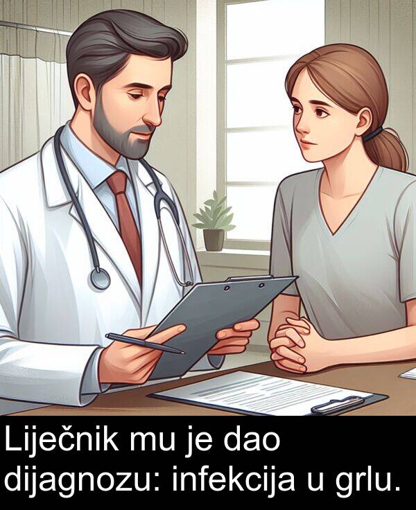 dao: Liječnik mu je dao dijagnozu: infekcija u grlu.