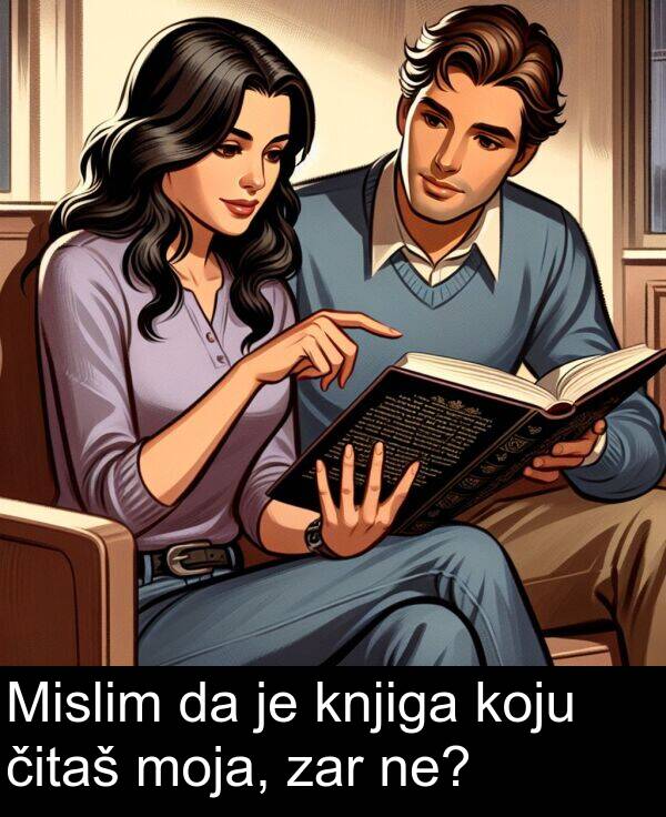 knjiga: Mislim da je knjiga koju čitaš moja, zar ne?