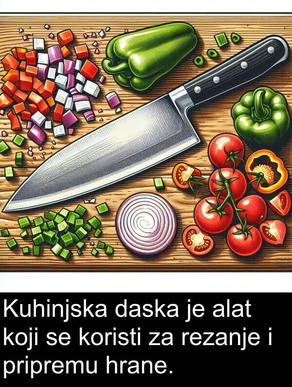 alat: Kuhinjska daska je alat koji se koristi za rezanje i pripremu hrane.