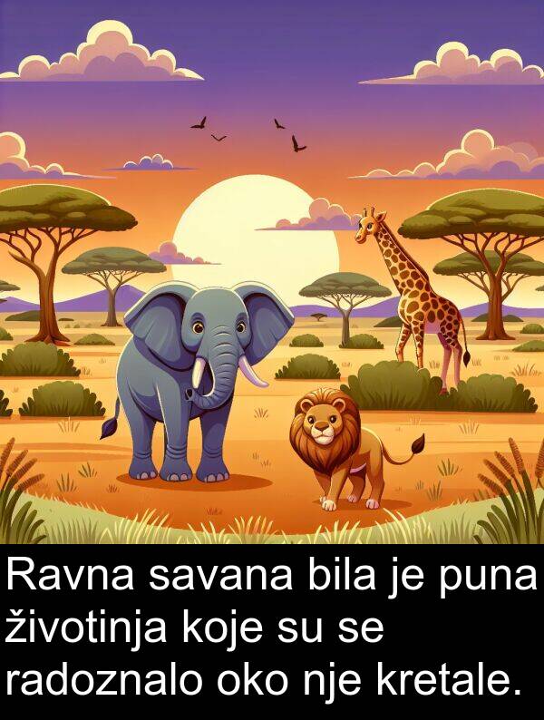 puna: Ravna savana bila je puna životinja koje su se radoznalo oko nje kretale.
