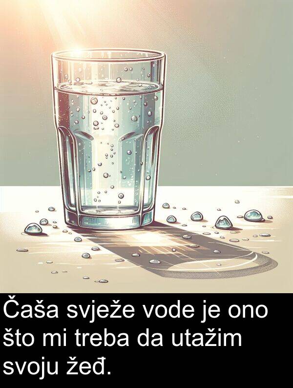 svježe: Čaša svježe vode je ono što mi treba da utažim svoju žeđ.