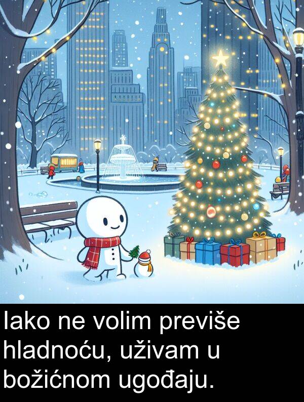 ugođaju: Iako ne volim previše hladnoću, uživam u božićnom ugođaju.