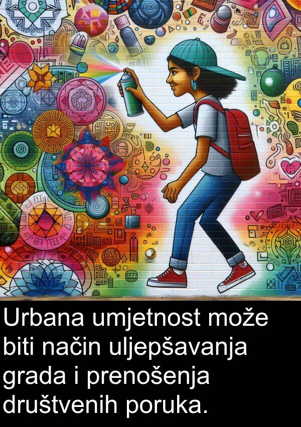 umjetnost: Urbana umjetnost može biti način uljepšavanja grada i prenošenja društvenih poruka.