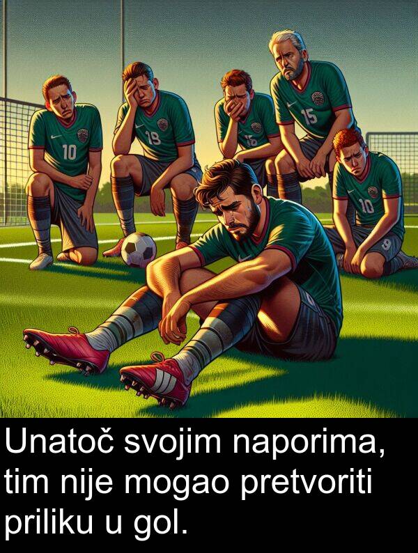 tim: Unatoč svojim naporima, tim nije mogao pretvoriti priliku u gol.