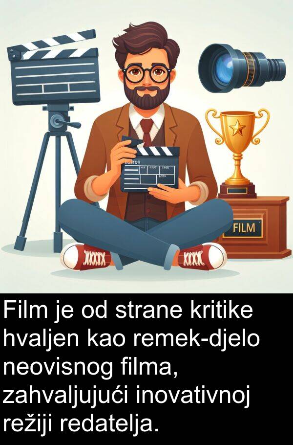 hvaljen: Film je od strane kritike hvaljen kao remek-djelo neovisnog filma, zahvaljujući inovativnoj režiji redatelja.
