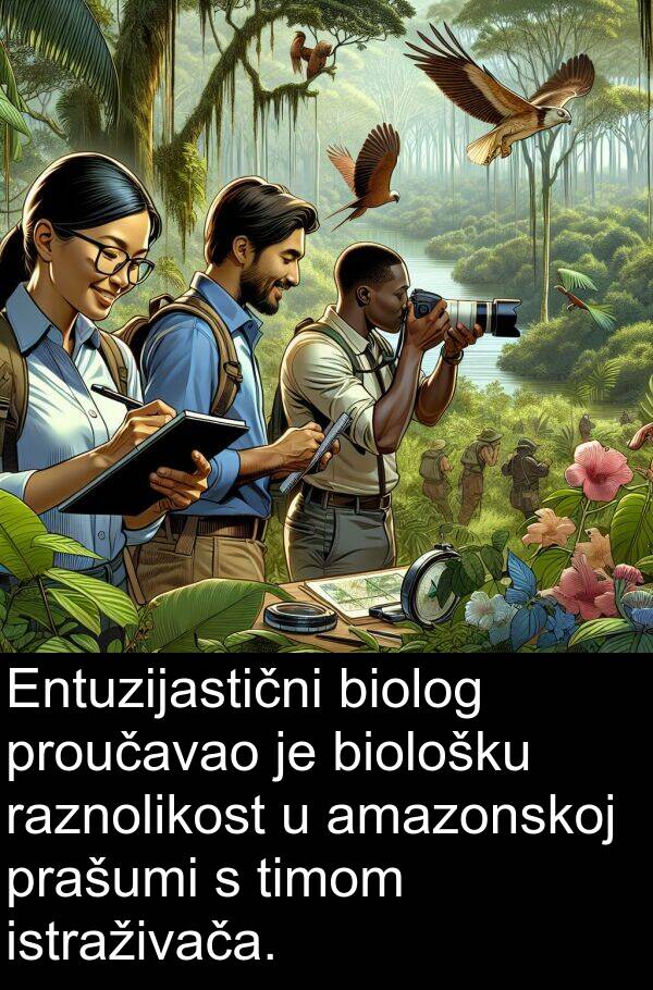 amazonskoj: Entuzijastični biolog proučavao je biološku raznolikost u amazonskoj prašumi s timom istraživača.