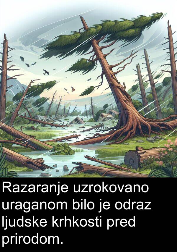 odraz: Razaranje uzrokovano uraganom bilo je odraz ljudske krhkosti pred prirodom.
