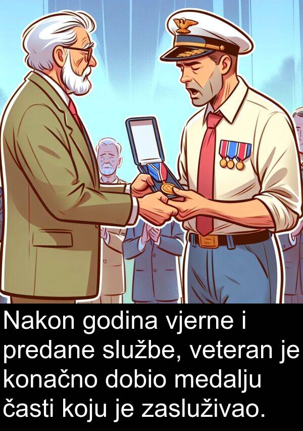 medalju: Nakon godina vjerne i predane službe, veteran je konačno dobio medalju časti koju je zasluživao.