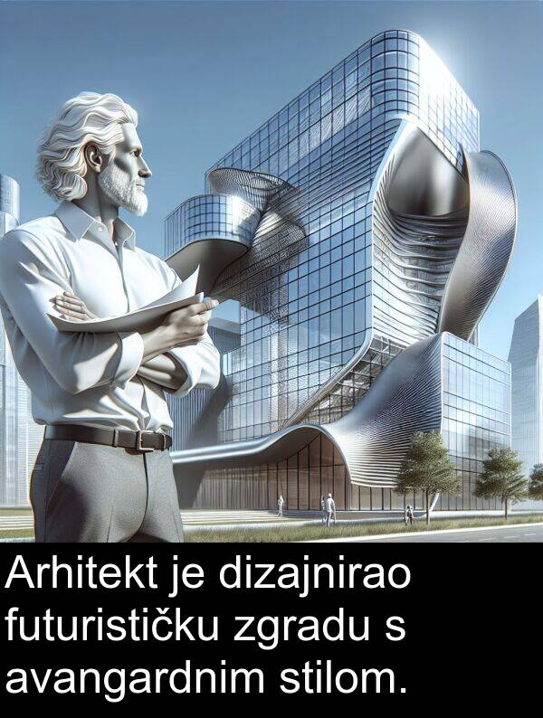 avangardnim: Arhitekt je dizajnirao futurističku zgradu s avangardnim stilom.