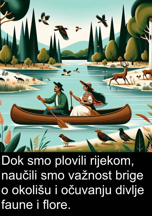 divlje: Dok smo plovili rijekom, naučili smo važnost brige o okolišu i očuvanju divlje faune i flore.