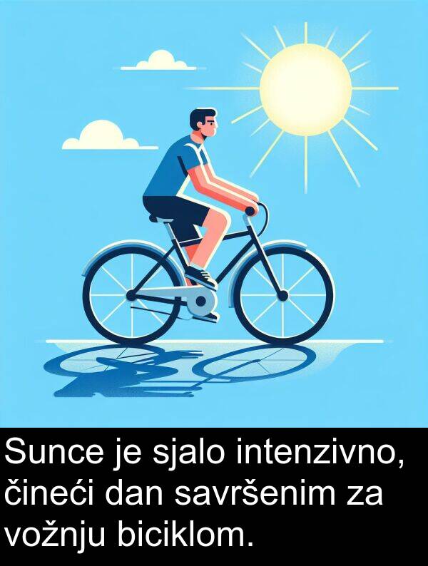 intenzivno: Sunce je sjalo intenzivno, čineći dan savršenim za vožnju biciklom.