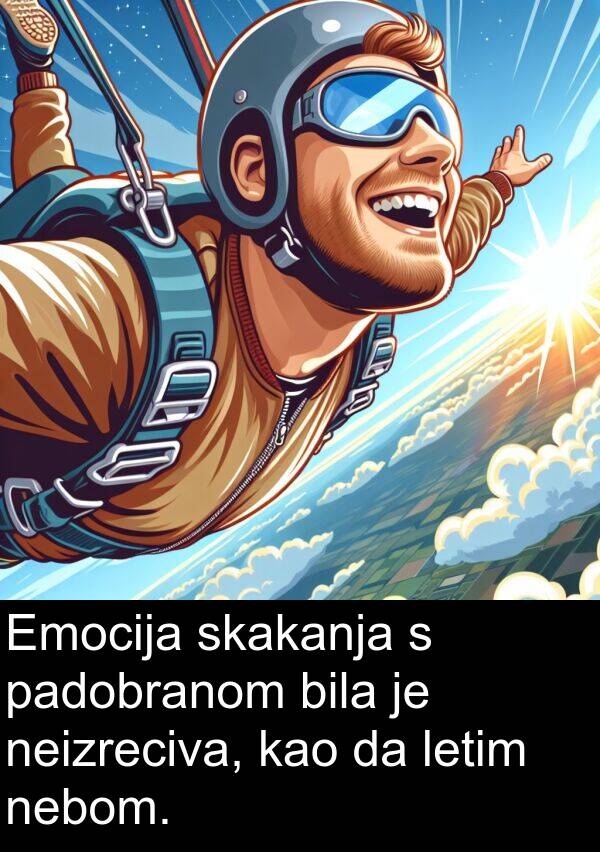 nebom: Emocija skakanja s padobranom bila je neizreciva, kao da letim nebom.