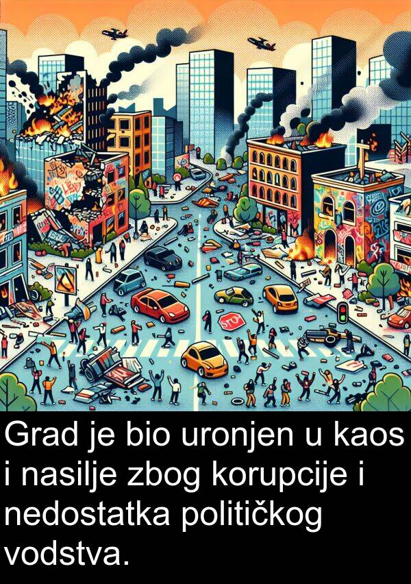 kaos: Grad je bio uronjen u kaos i nasilje zbog korupcije i nedostatka političkog vodstva.