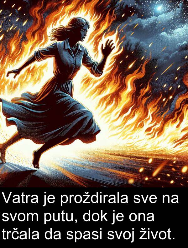 spasi: Vatra je proždirala sve na svom putu, dok je ona trčala da spasi svoj život.