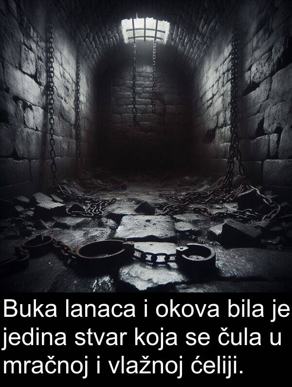 ćeliji: Buka lanaca i okova bila je jedina stvar koja se čula u mračnoj i vlažnoj ćeliji.