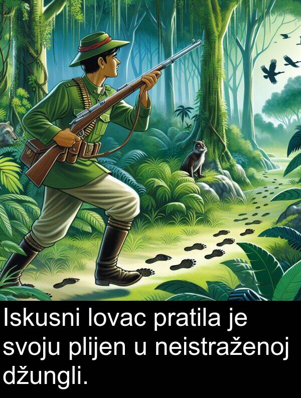 džungli: Iskusni lovac pratila je svoju plijen u neistraženoj džungli.