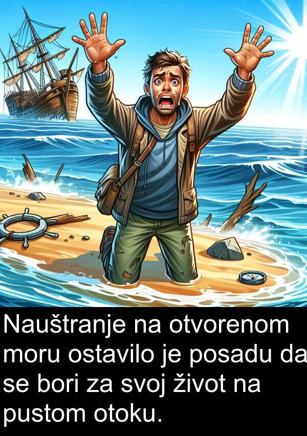 ostavilo: Nauštranje na otvorenom moru ostavilo je posadu da se bori za svoj život na pustom otoku.