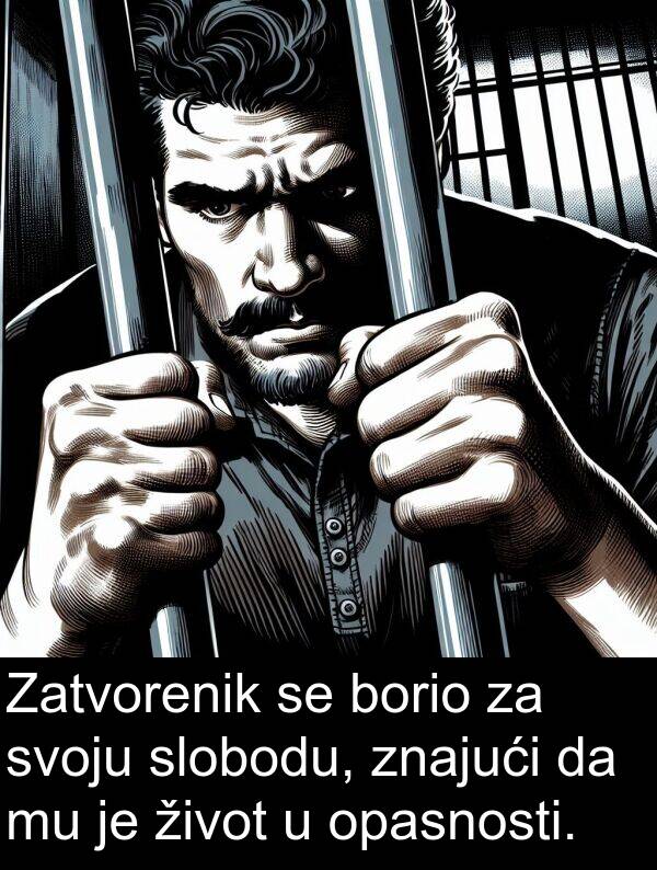 opasnosti: Zatvorenik se borio za svoju slobodu, znajući da mu je život u opasnosti.