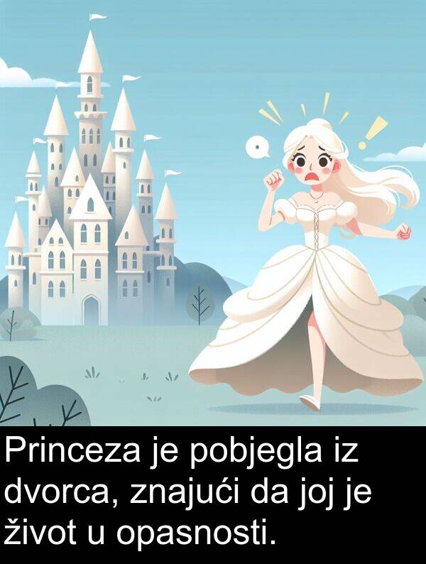 dvorca: Princeza je pobjegla iz dvorca, znajući da joj je život u opasnosti.