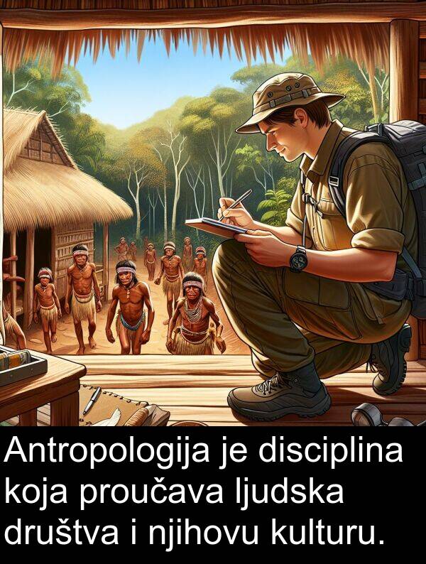 disciplina: Antropologija je disciplina koja proučava ljudska društva i njihovu kulturu.