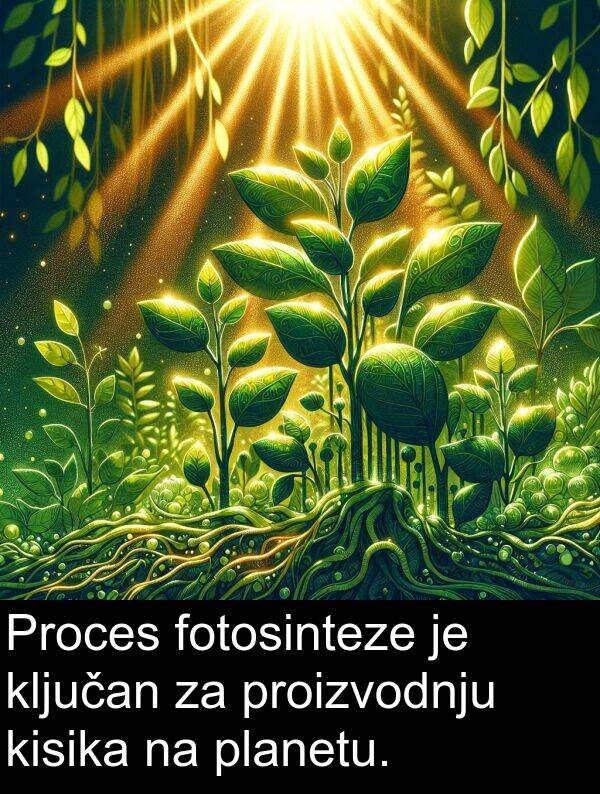 ključan: Proces fotosinteze je ključan za proizvodnju kisika na planetu.