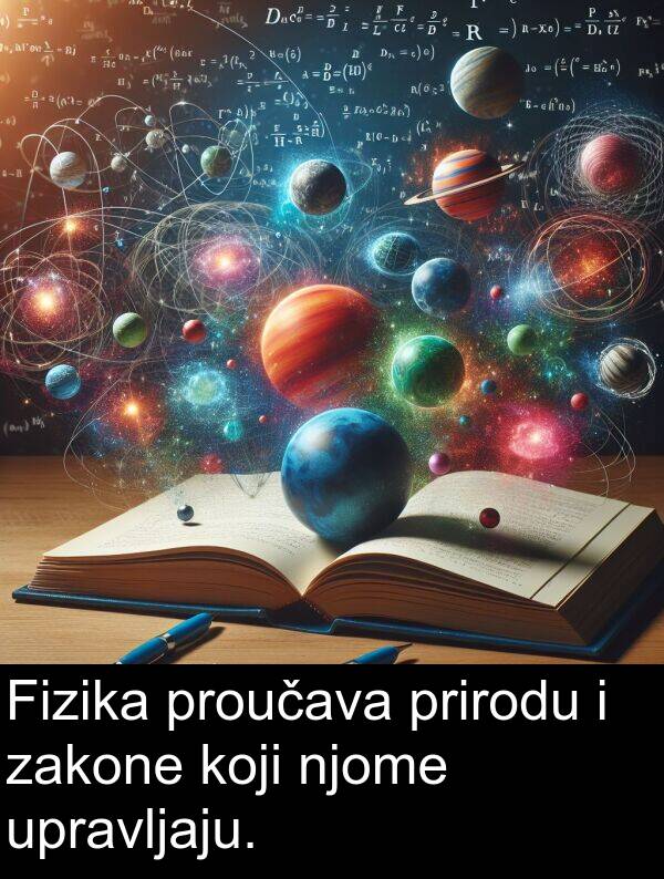 zakone: Fizika proučava prirodu i zakone koji njome upravljaju.