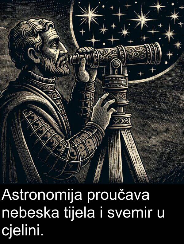 tijela: Astronomija proučava nebeska tijela i svemir u cjelini.