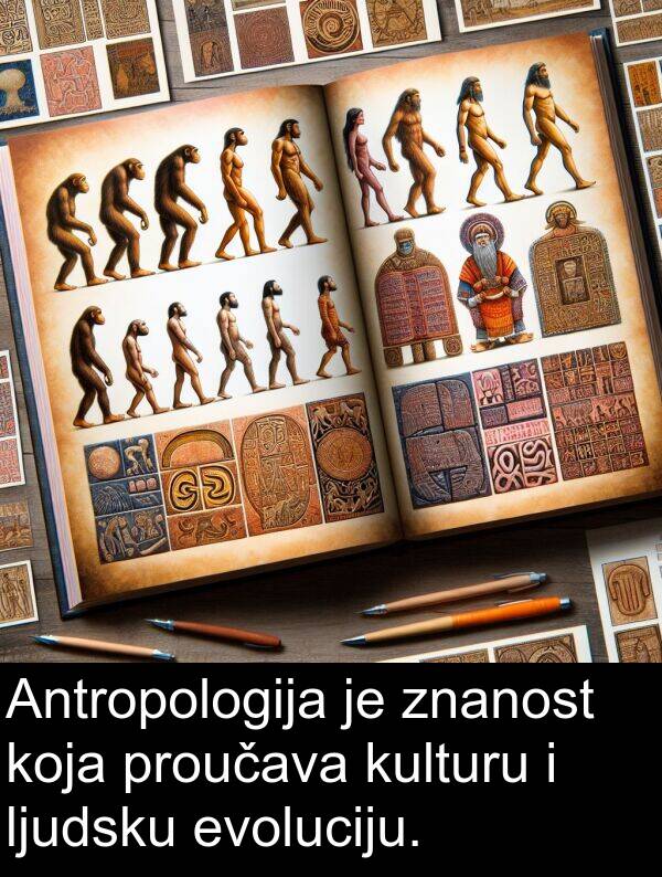 kulturu: Antropologija je znanost koja proučava kulturu i ljudsku evoluciju.