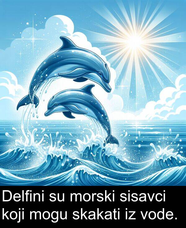 sisavci: Delfini su morski sisavci koji mogu skakati iz vode.