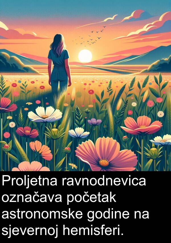 astronomske: Proljetna ravnodnevica označava početak astronomske godine na sjevernoj hemisferi.