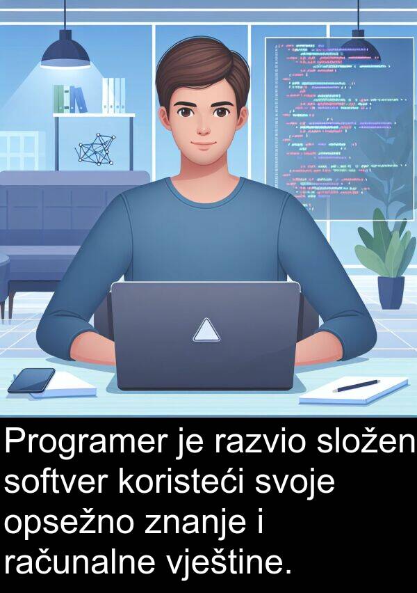 računalne: Programer je razvio složen softver koristeći svoje opsežno znanje i računalne vještine.