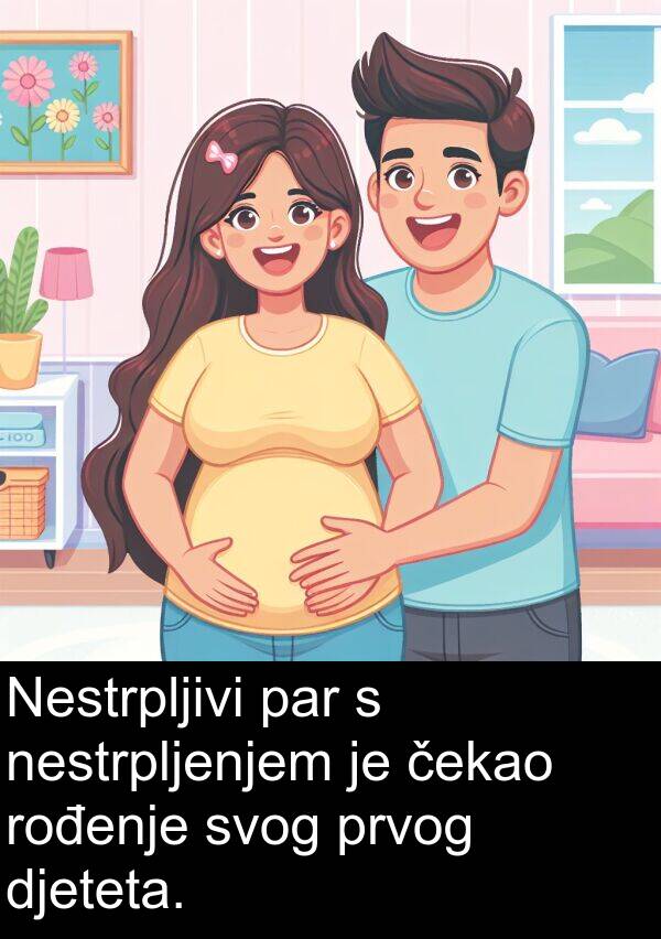 čekao: Nestrpljivi par s nestrpljenjem je čekao rođenje svog prvog djeteta.