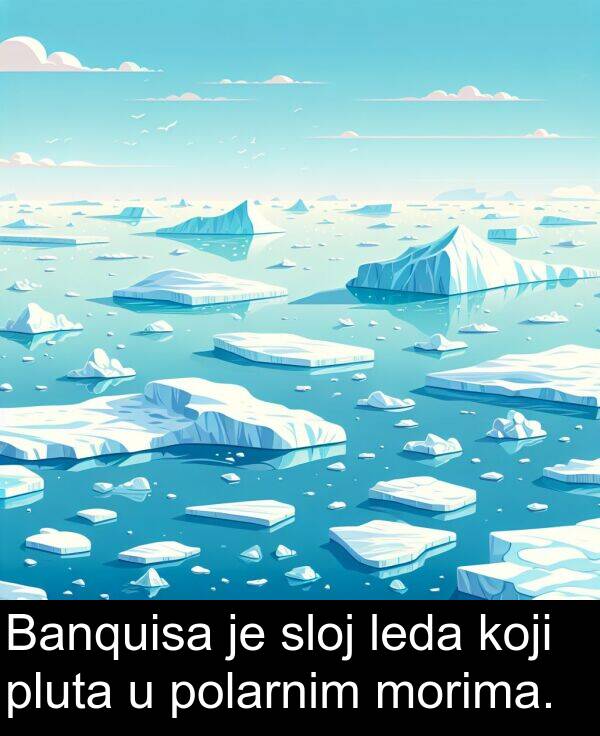 sloj: Banquisa je sloj leda koji pluta u polarnim morima.