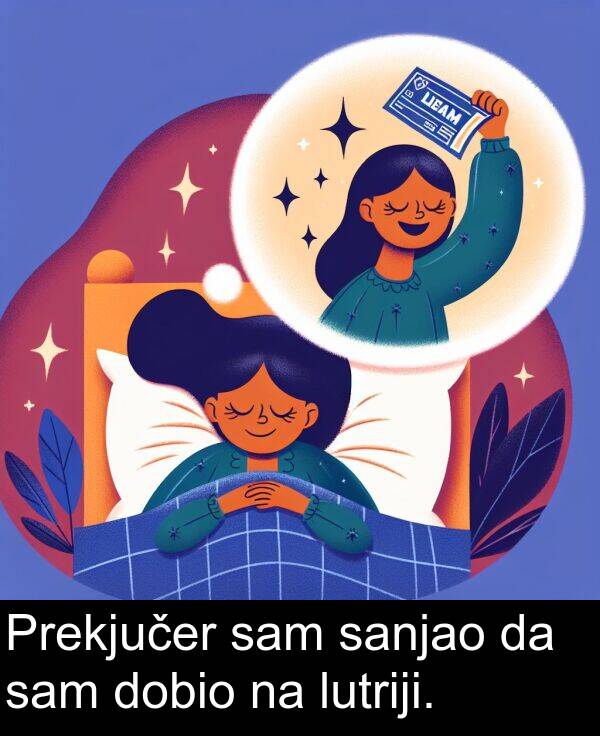 sanjao: Prekjučer sam sanjao da sam dobio na lutriji.