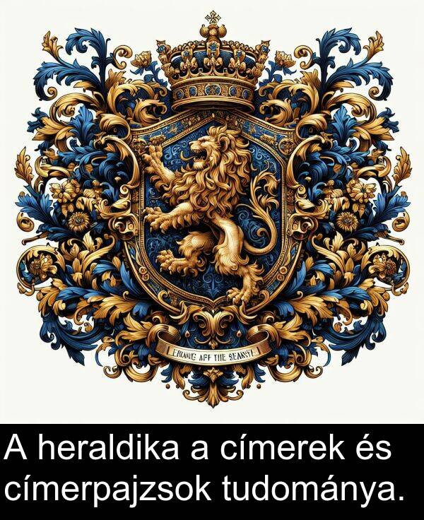 címerek: A heraldika a címerek és címerpajzsok tudománya.