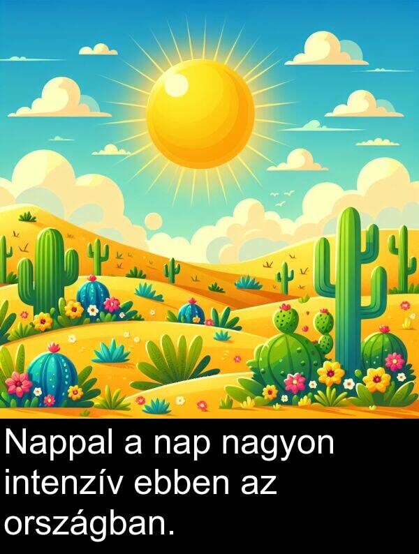 országban: Nappal a nap nagyon intenzív ebben az országban.