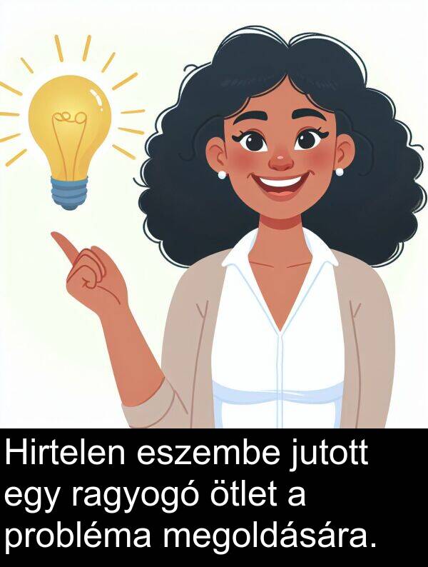 ragyogó: Hirtelen eszembe jutott egy ragyogó ötlet a probléma megoldására.