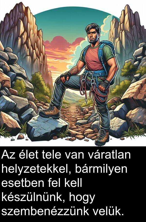 szembenézzünk: Az élet tele van váratlan helyzetekkel, bármilyen esetben fel kell készülnünk, hogy szembenézzünk velük.