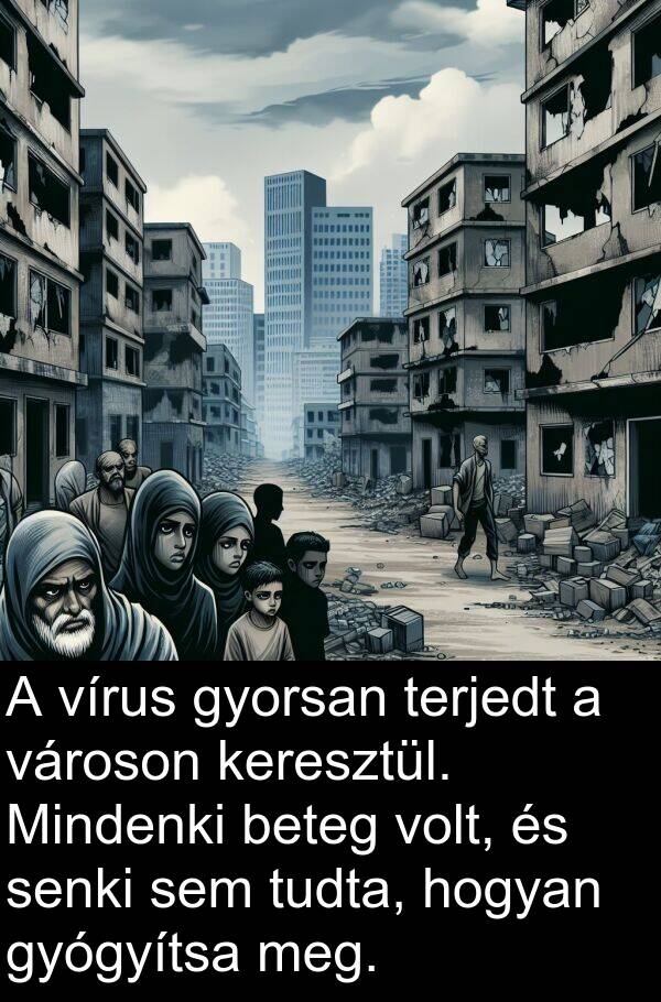 terjedt: A vírus gyorsan terjedt a városon keresztül. Mindenki beteg volt, és senki sem tudta, hogyan gyógyítsa meg.
