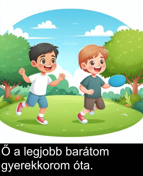óta: Ő a legjobb barátom gyerekkorom óta.