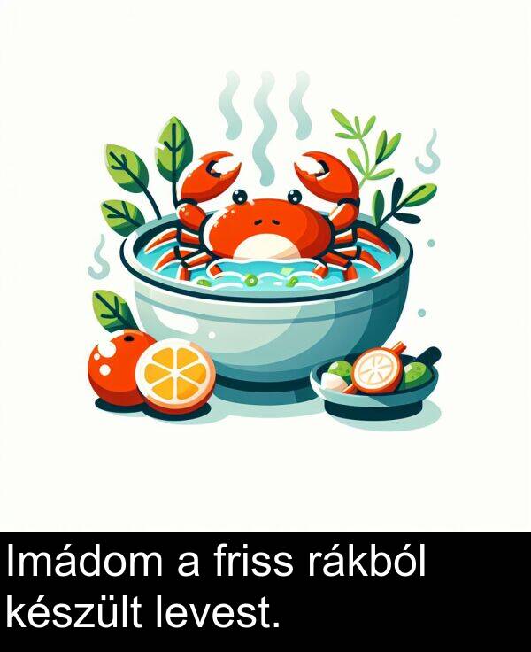 rákból: Imádom a friss rákból készült levest.