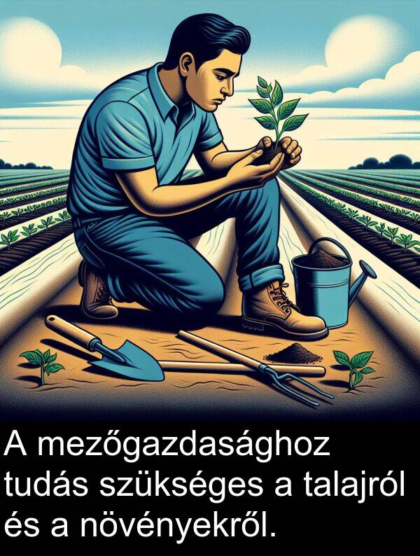 mezőgazdasághoz: A mezőgazdasághoz tudás szükséges a talajról és a növényekről.