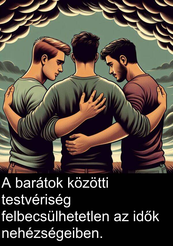 nehézségeiben: A barátok közötti testvériség felbecsülhetetlen az idők nehézségeiben.