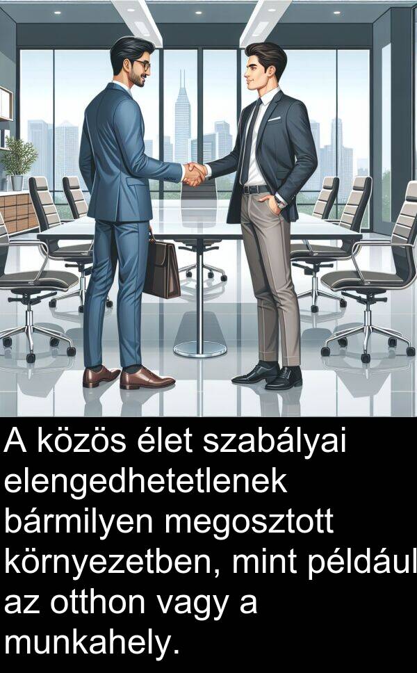 munkahely: A közös élet szabályai elengedhetetlenek bármilyen megosztott környezetben, mint például az otthon vagy a munkahely.